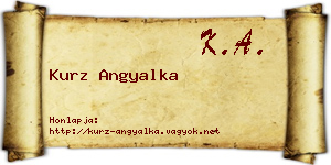 Kurz Angyalka névjegykártya